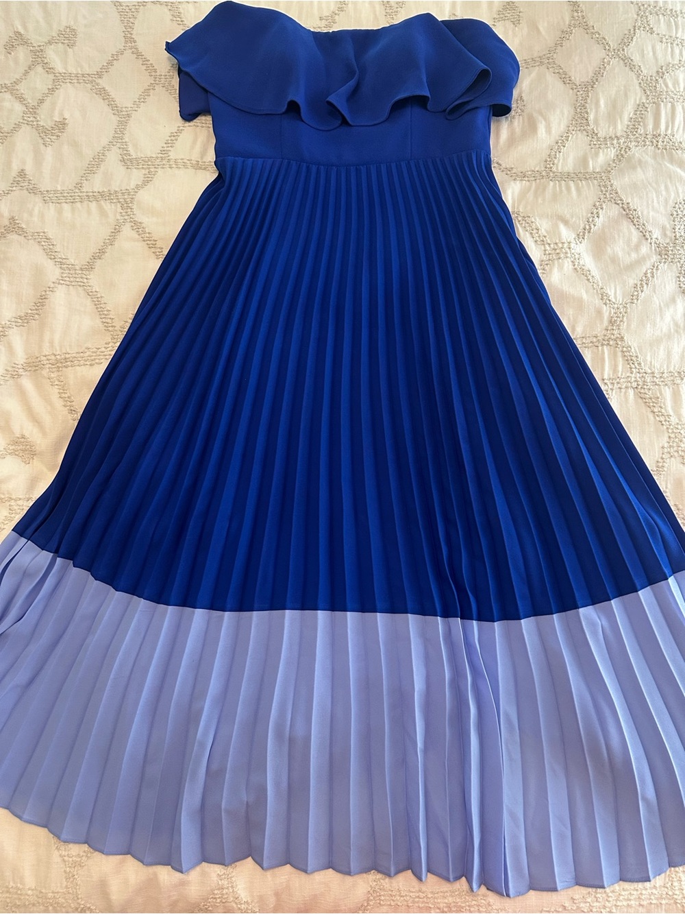 Aidan Mattox Vibrant Cobalt Blue Strapless Dress